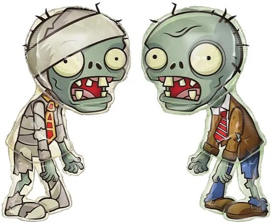 Фигура Зомби (Plants vs Zombies) двусторонняя 91 см с гелием 23749 - фото 8827