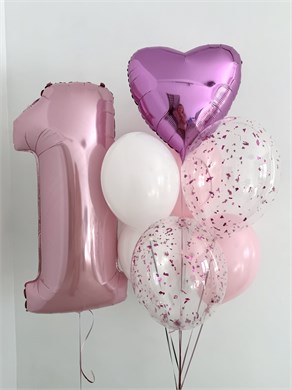 Набор с цифрой 1 розовое сердце 03754