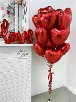 Набор «Love» красный (13 сердец) 02924