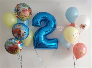 Набор Ми-Ми-Мишки с синей цифрой 2 (13 шаров) 03448
