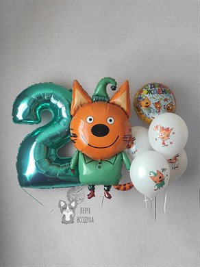 Набор Компот (Три кота) шары с рисунком, цифра 2 03077