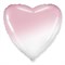 Сердце 80 см бело-розовый градиент / Heart White-Pink gradient с гелием 206500BGRS - фото 10813