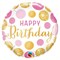 Круг 45 см Happy Birthday! Круги розово-золотые с гелием 1202-2311 - фото 11518