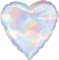Сердце 45 см перламутр (белое) голография / Iridescent с гелием (An 18 /Анаграм) 2509202 - фото 11676