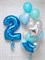 Набор с цифрой 2 синий, голубой, бирюзовый (13 шаров) 03445